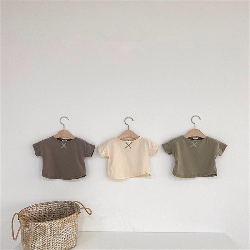 T-shirt à Manches Courtes en Coton pour Bébé