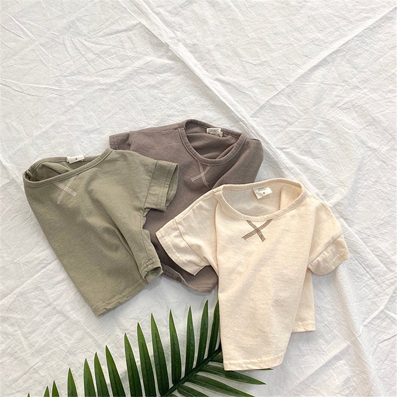 T-shirt à Manches Courtes en Coton pour Bébé