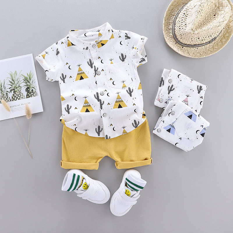 Ensemble Chemise à Col Montant & Short