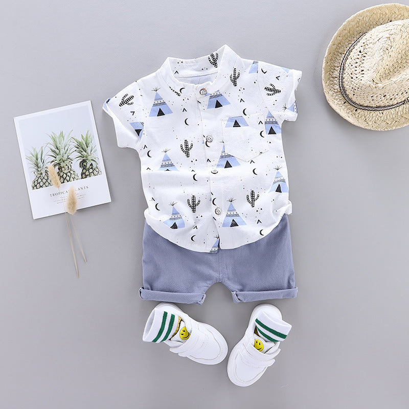 Ensemble Chemise à Col Montant & Short