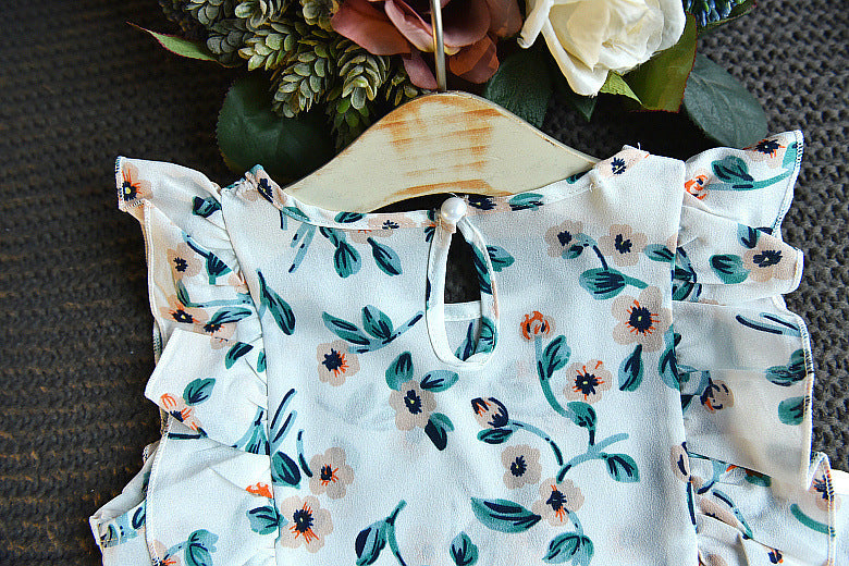 Ensemble 2 Pièces Fille - Haut Fleuri & Short Ample