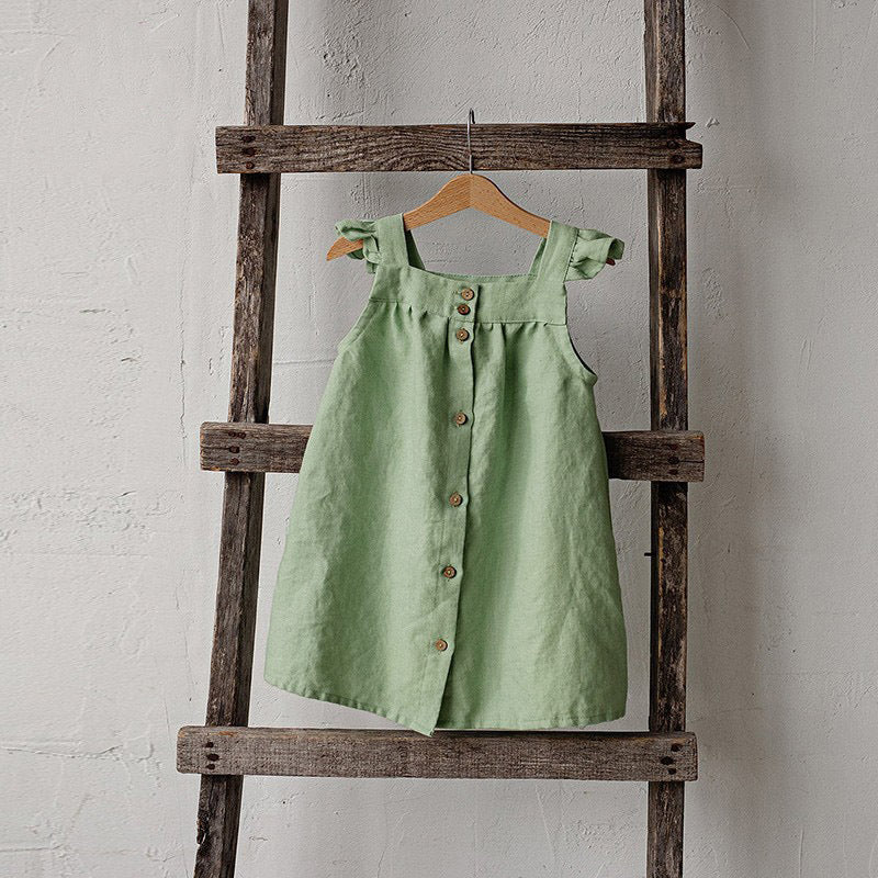Robe Légère en Lin Sans Manches pour Fille