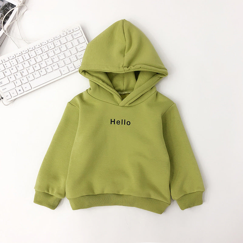 Sweat à Capuche Doublé Velours pour Enfant