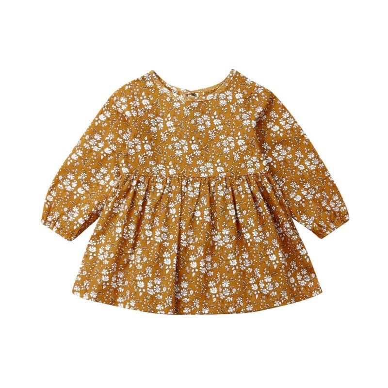 Robe à Manches Longues en Coton pour Fille