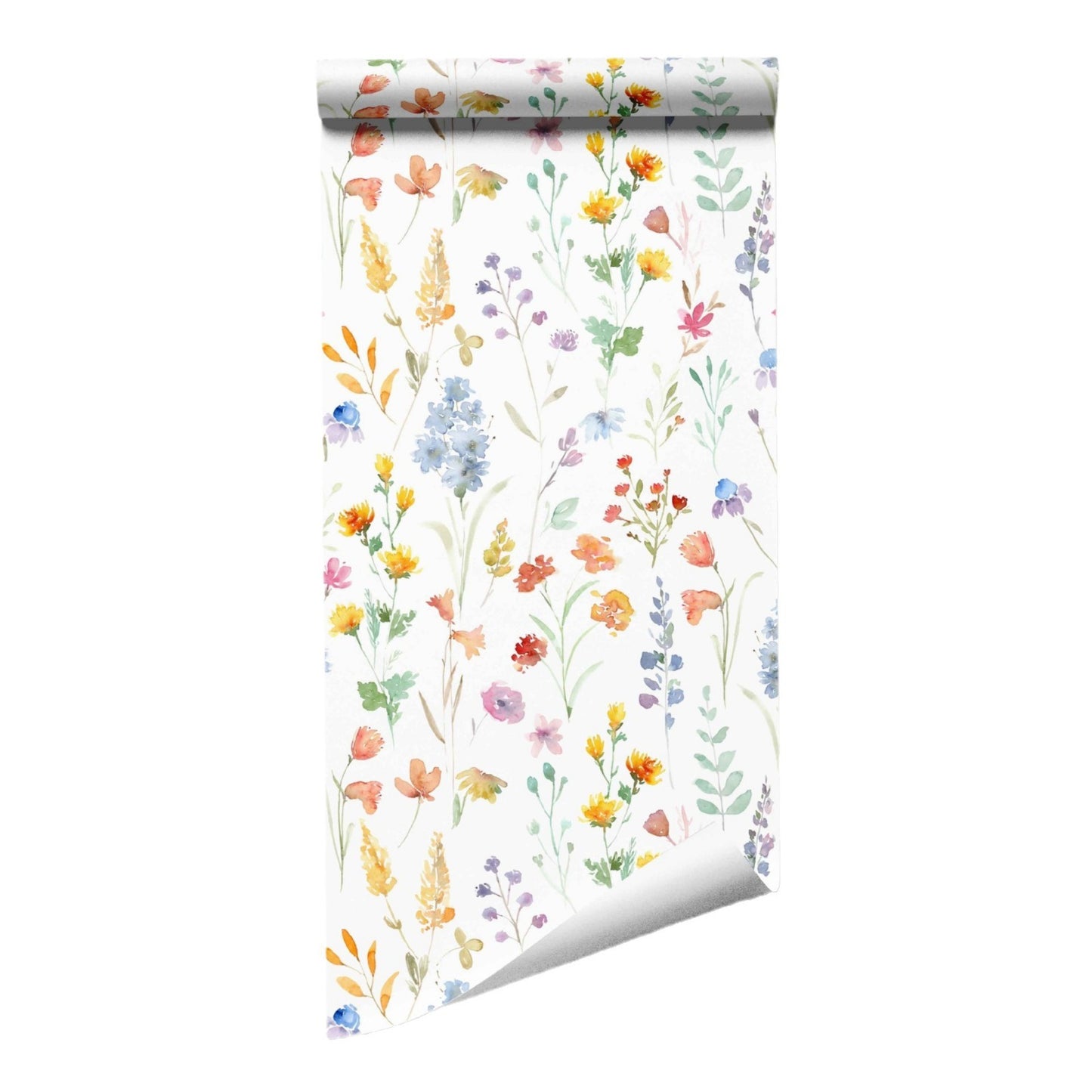 Papier Peint Décoratif Fleurs Sauvages Aquarelle pour Enfants