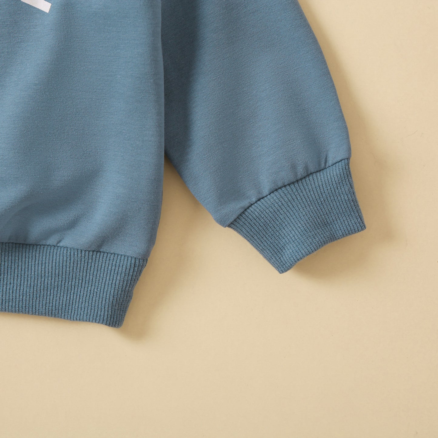 Ensemble Haut Col Rond Imprimé Pantalon Uni pour Enfant