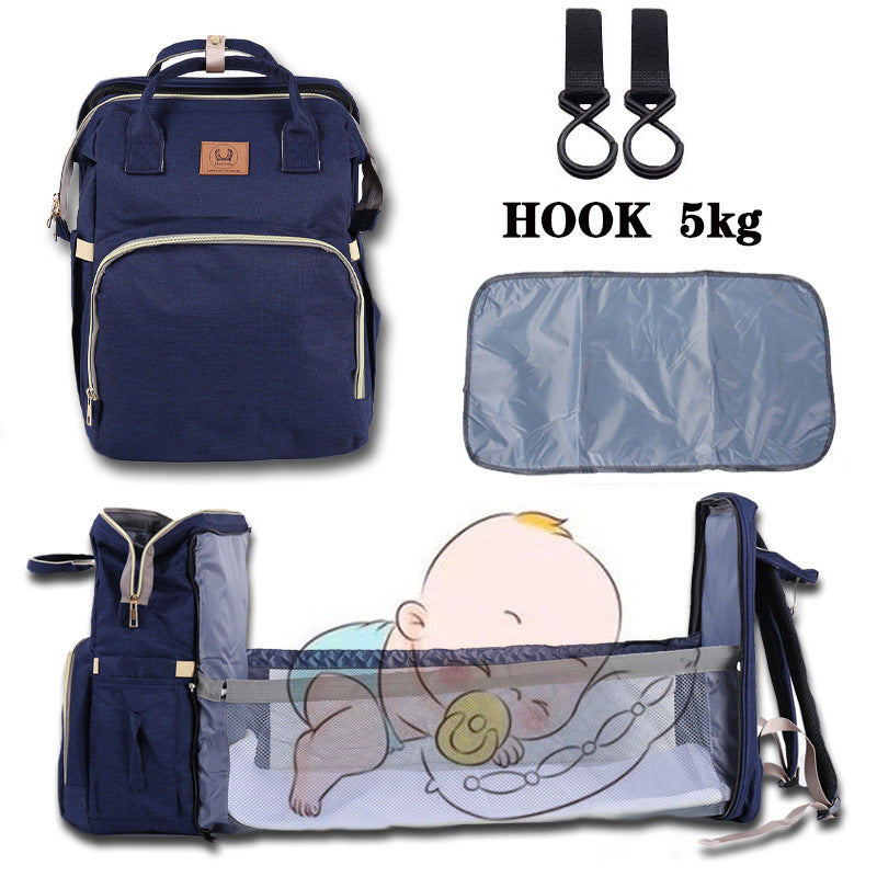 Sac à Dos Multifonction avec Lit Pliant pour Parents & Bébé