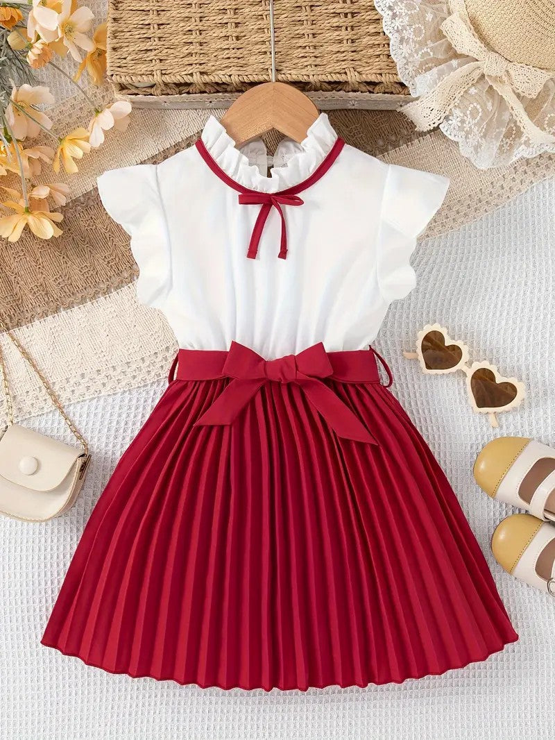 Robe de Fête Fille avec Fleurs Brodées