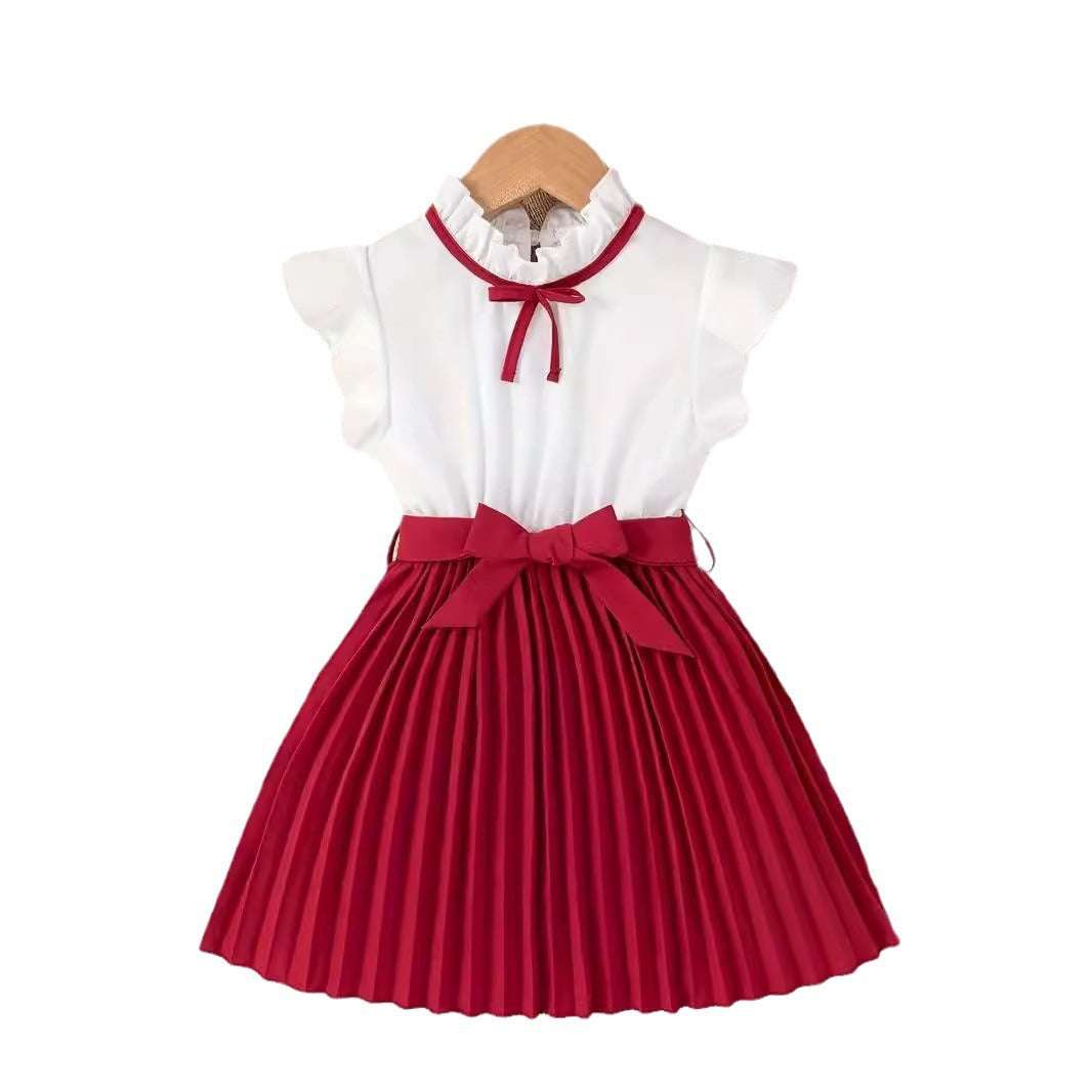 Robe de Fête Fille avec Fleurs Brodées