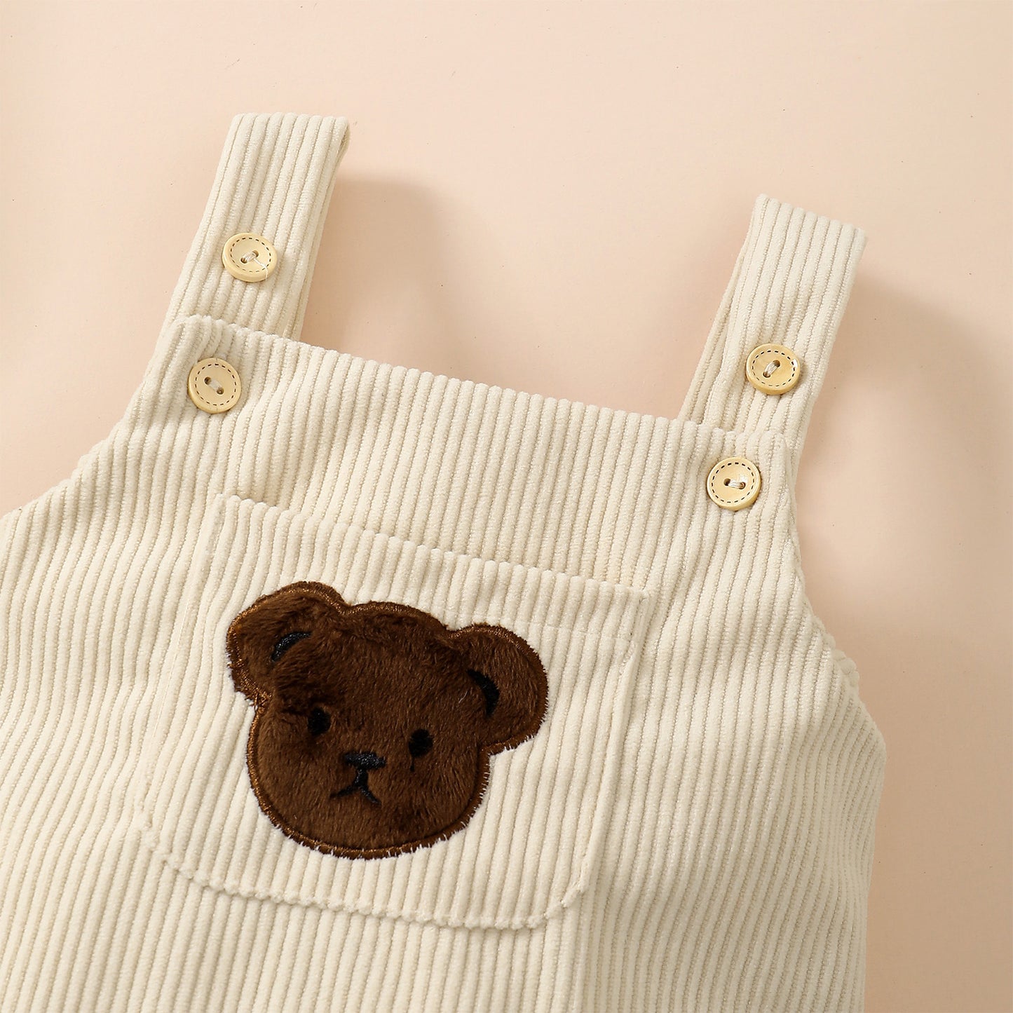 Tablier Débardeur Brodé Ours pour Bébé