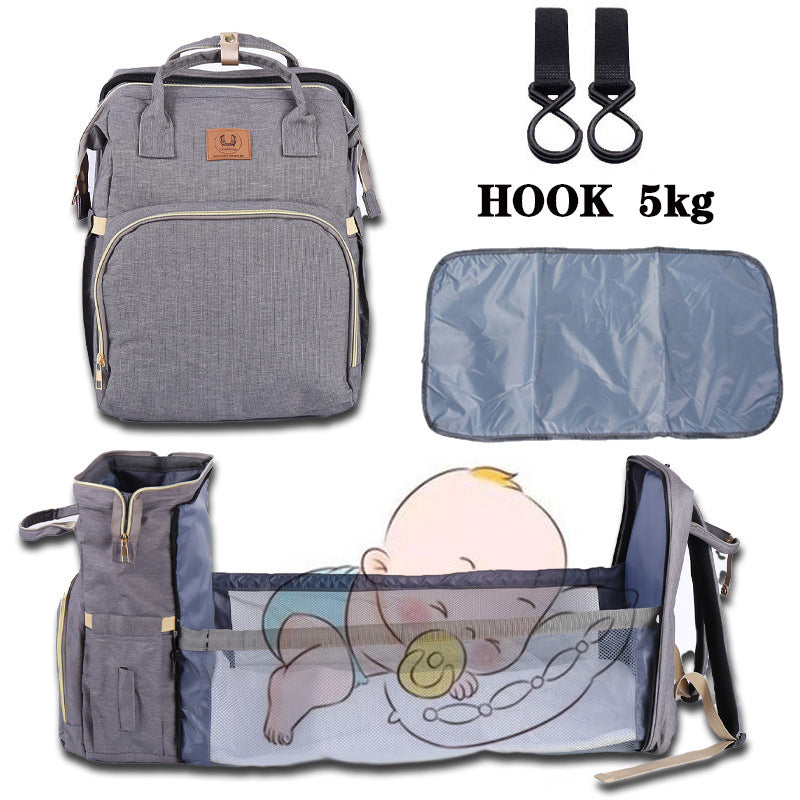 Sac à Dos Multifonction avec Lit Pliant pour Parents & Bébé