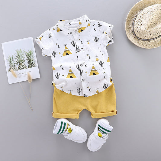Ensemble Chemise à Col Montant & Short