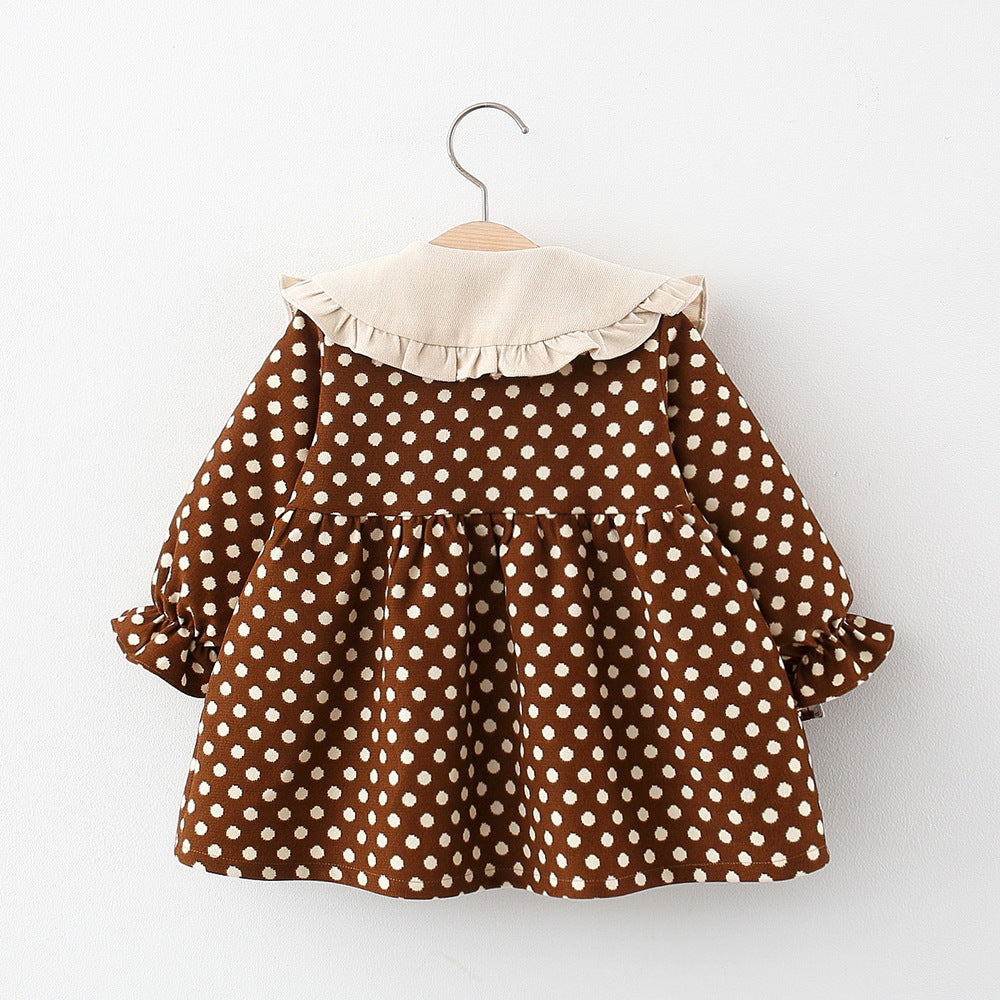 Robe à Pois pour Bébé Fille avec Col Claudine