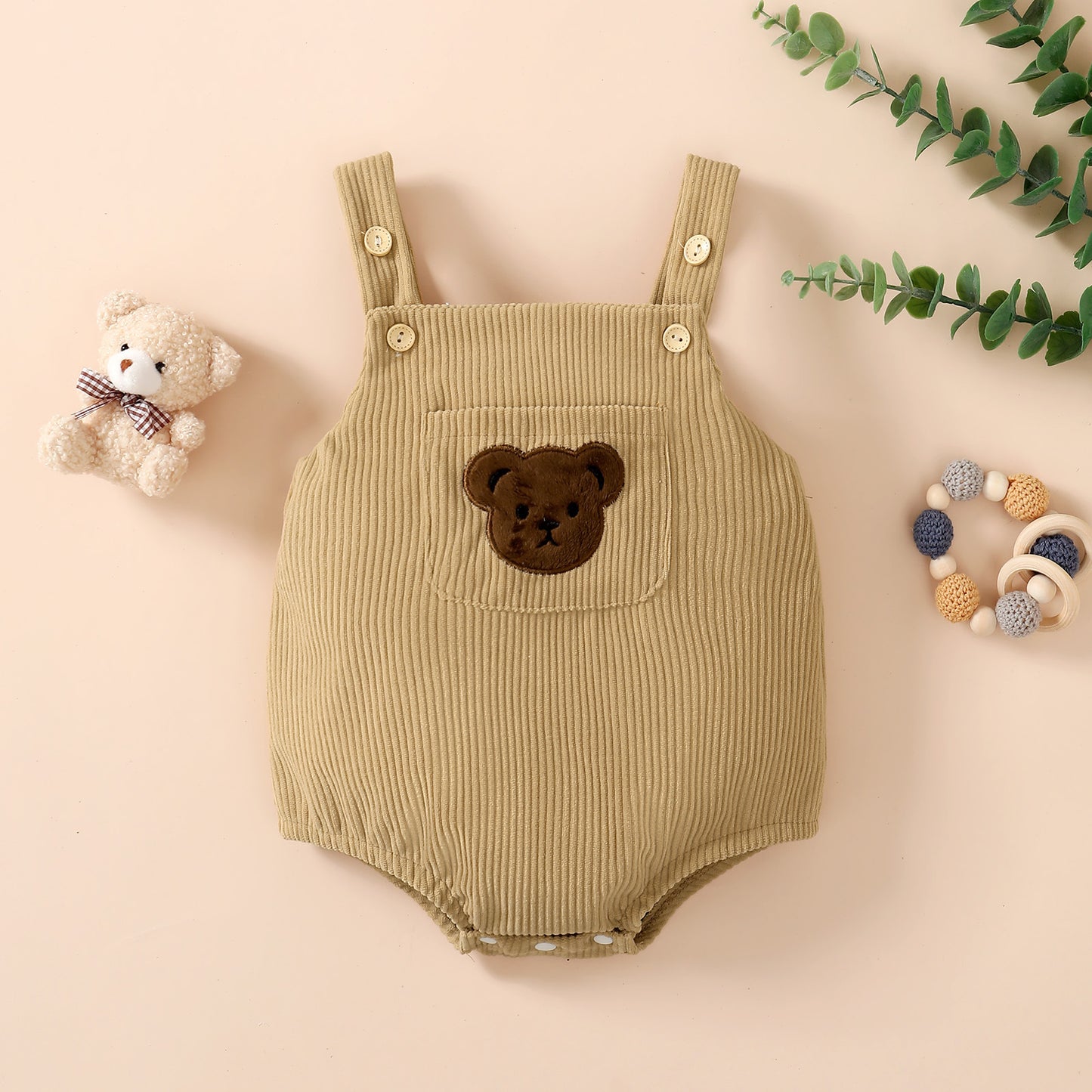 Tablier Débardeur Brodé Ours pour Bébé