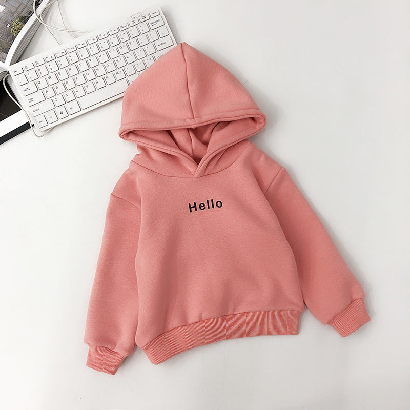 Sweat à Capuche Doublé Velours pour Enfant