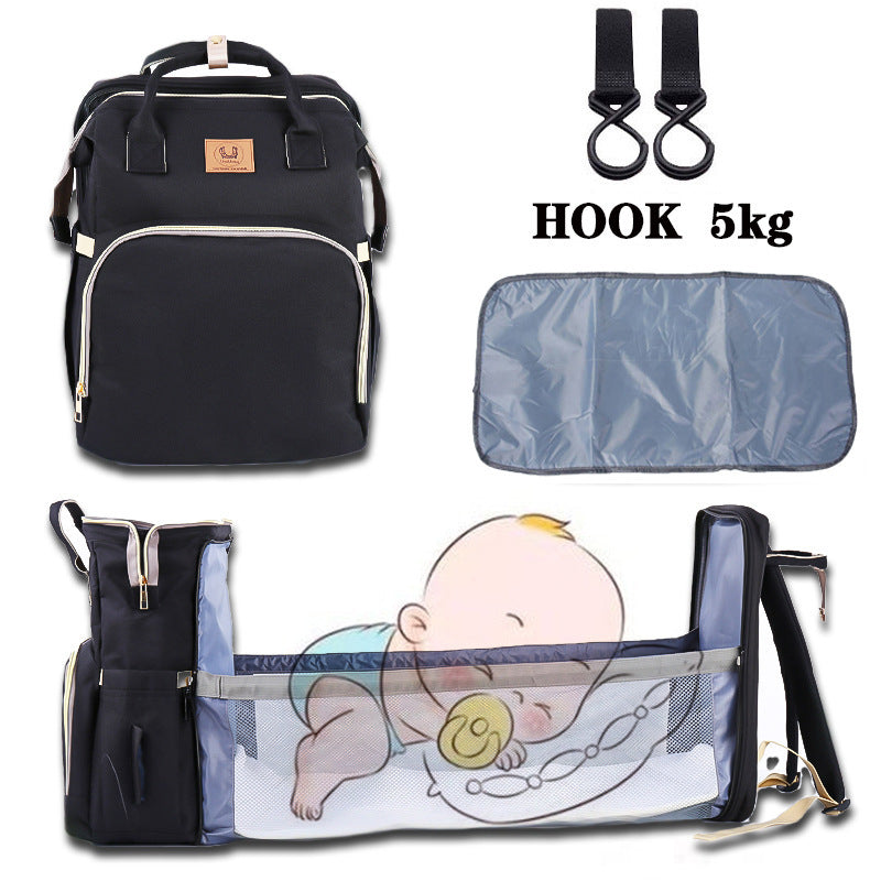 Sac à Dos Multifonction avec Lit Pliant pour Parents & Bébé