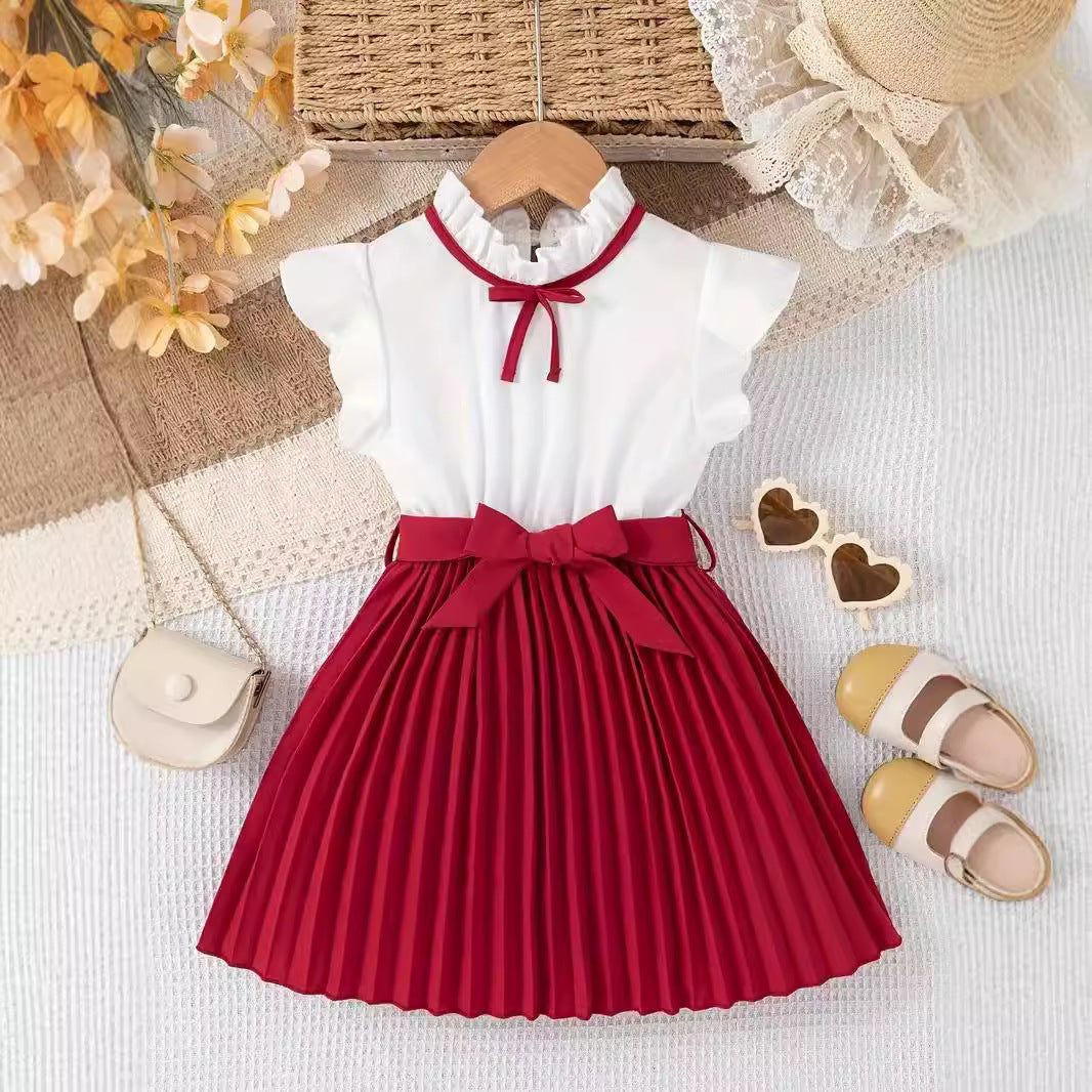 Robe de Fête Fille avec Fleurs Brodées