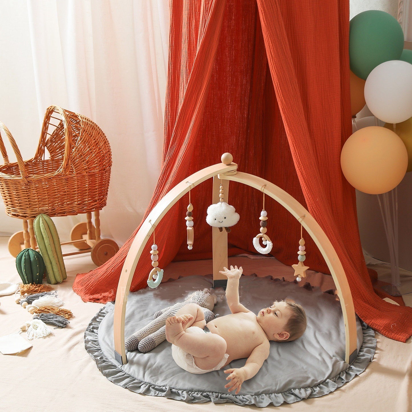 Portique d’Éveil en Bois pour Bébé